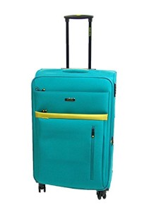 Travelite Notebook Koffer mit Rollen, aqua/citron (Blau)